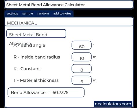 sheet metal bending calculator